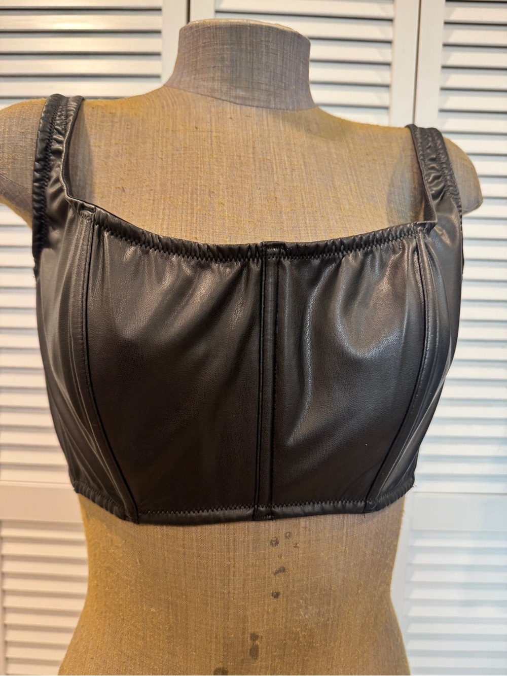 Victoria's Secret Black Faux Leather Bralette